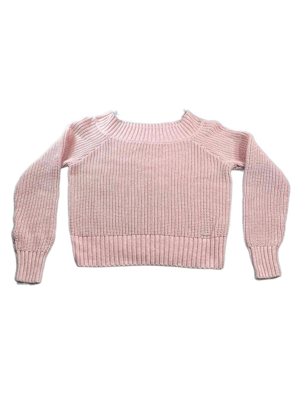 Hollister | Pink Off-The-Shoulder Ribbed Knit Sweater | Coquette Core  Size XS
